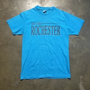 Vintage 90s Rochester New York Blue Destination T-Shirt